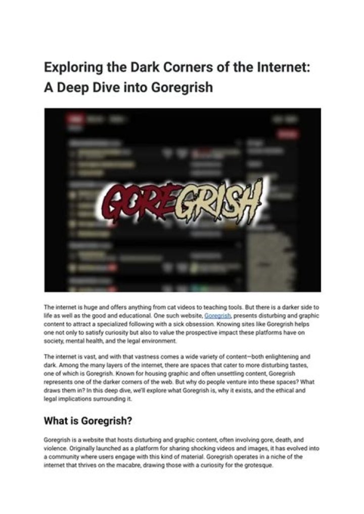 Gory Websites: Exploring the Dark Corners of the Internet