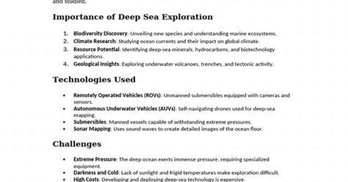 Unlocking the Secrets of Deep-Sea Exploration